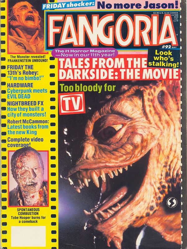 FANGORIA magazine side cover Issue 92 May 1990