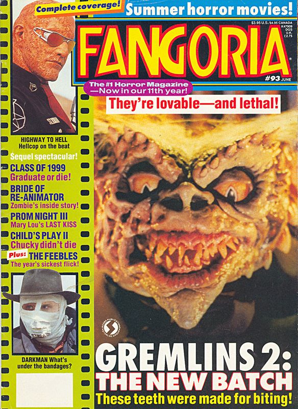 FANGORIA magazine side cover Issue 93 June 1990