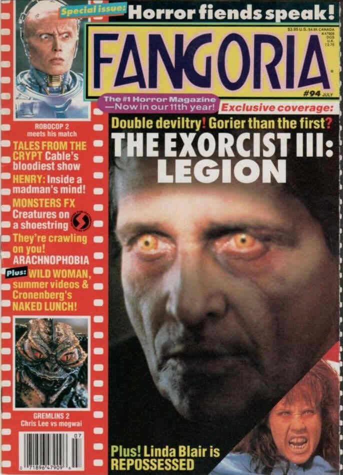 FANGORIA magazine side cover Issue 94 July 1990