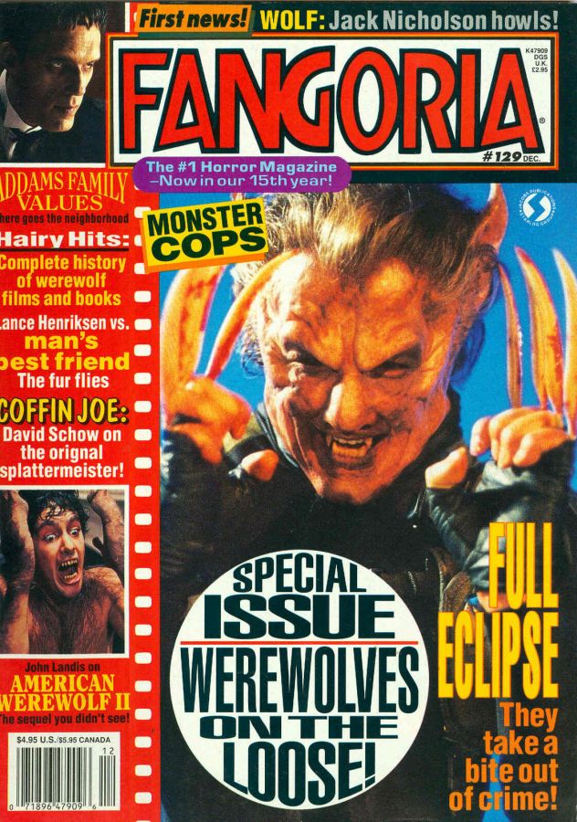 FANGORIA magazine side cover Issue 129 February 1994