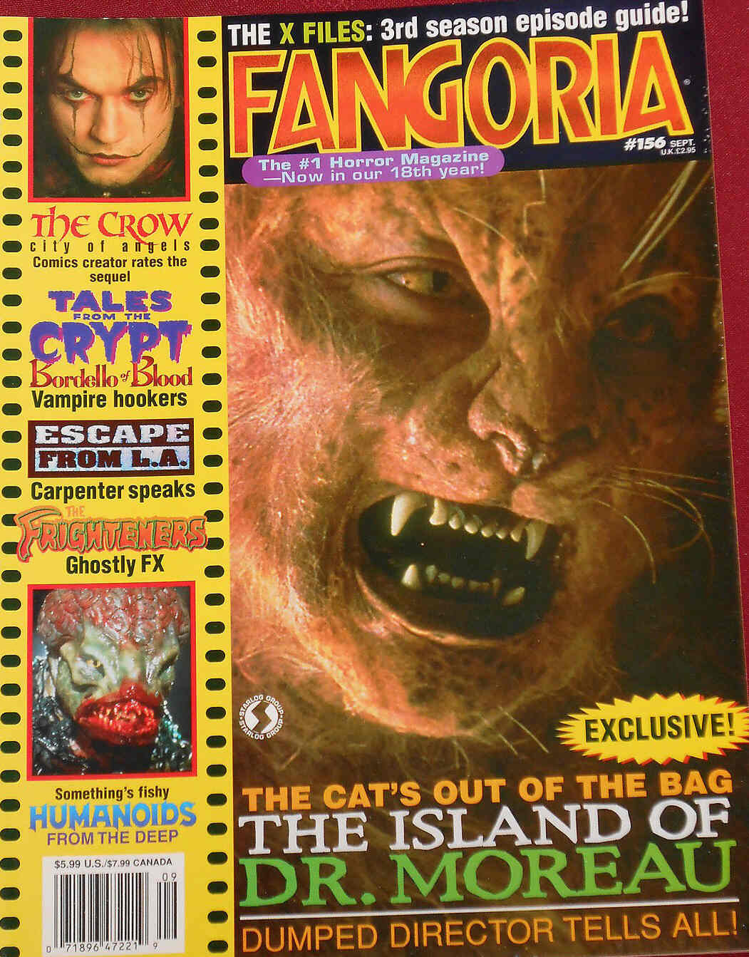 FANGORIA magazine side cover Issue 156 September 1996