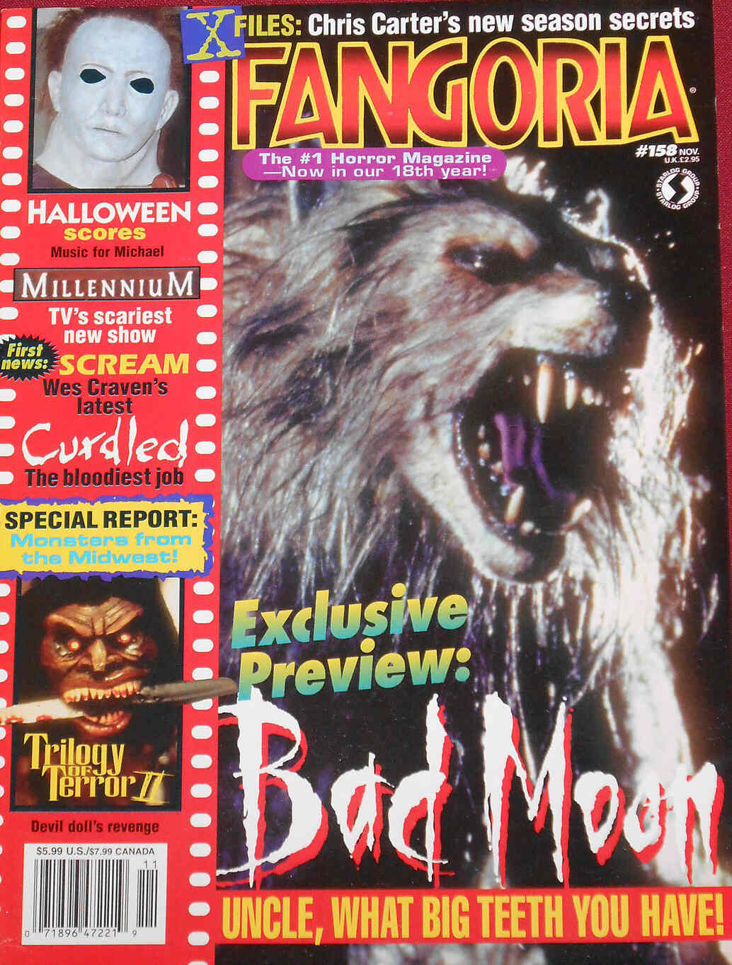 FANGORIA magazine side cover Issue 158 November 1996