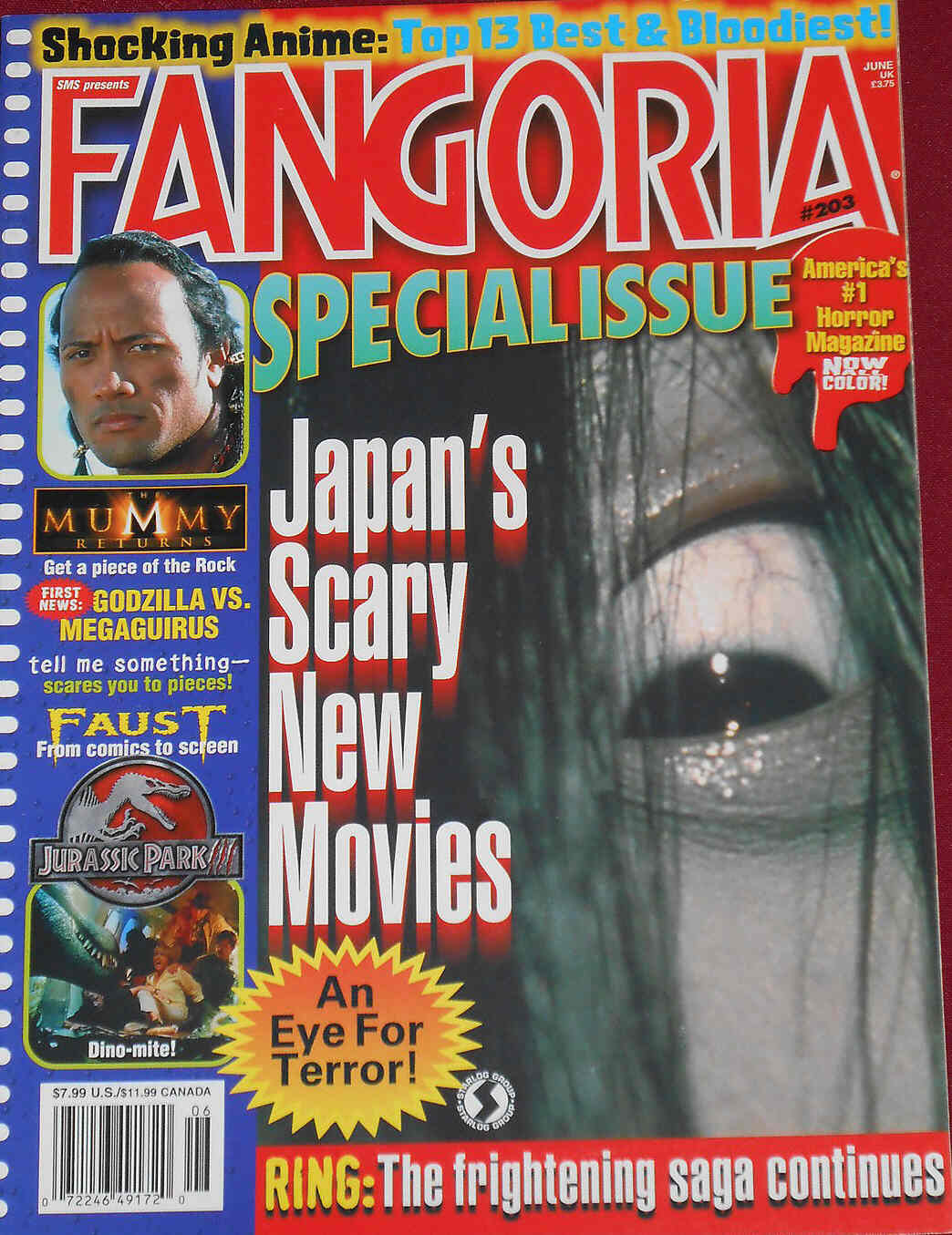FANGORIA magazine side cover Issue 203 June 2001
