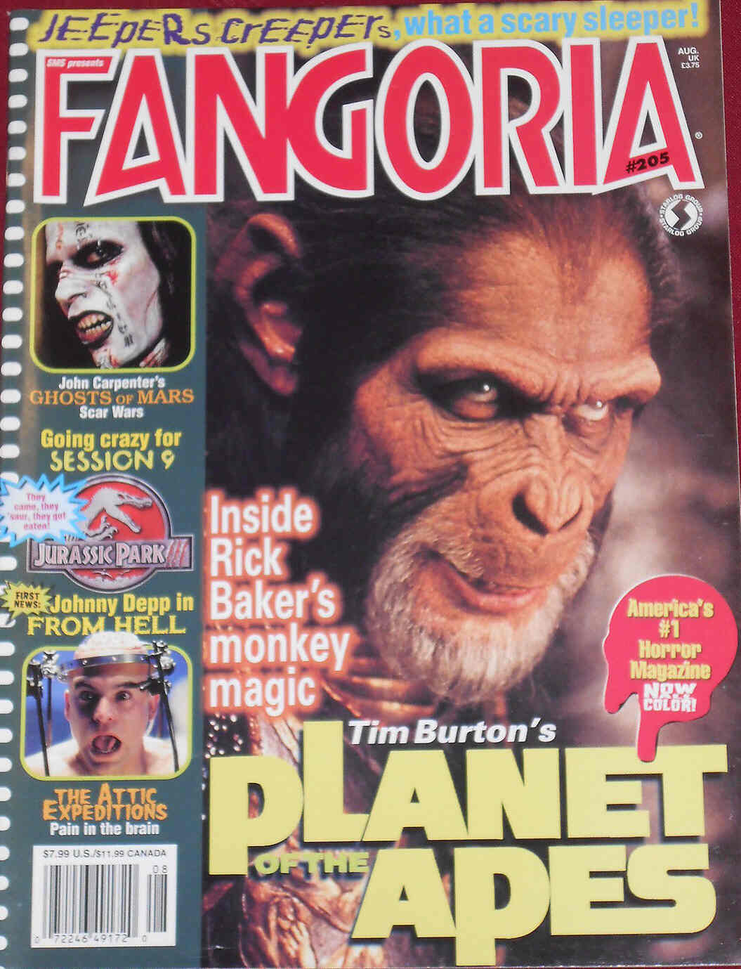 FANGORIA magazine side cover Issue 205 August 2001