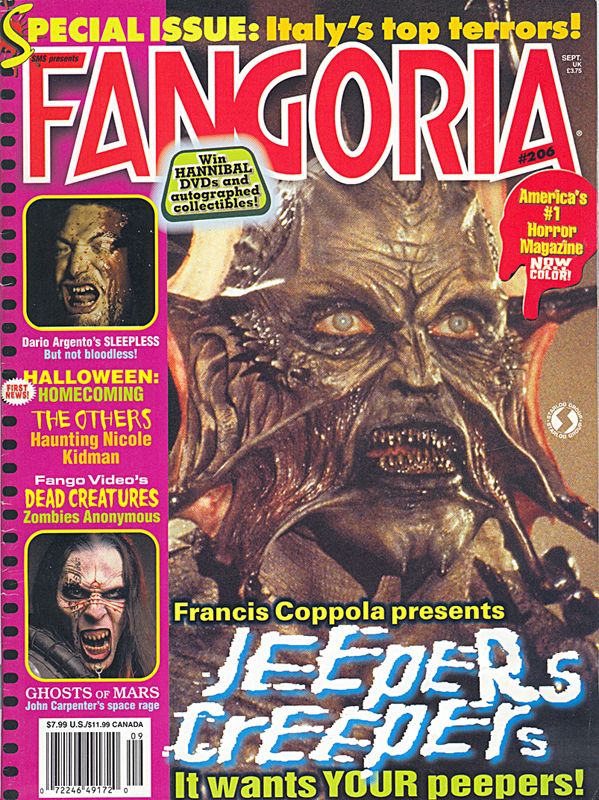 FANGORIA magazine side cover Issue 206 September 2001