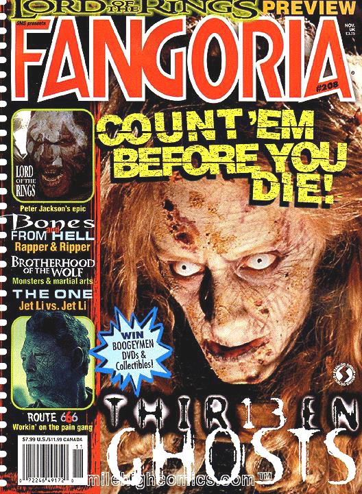 FANGORIA magazine side cover Issue 208 November 2001