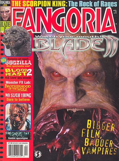 FANGORIA magazine side cover Issue 211 April 2002