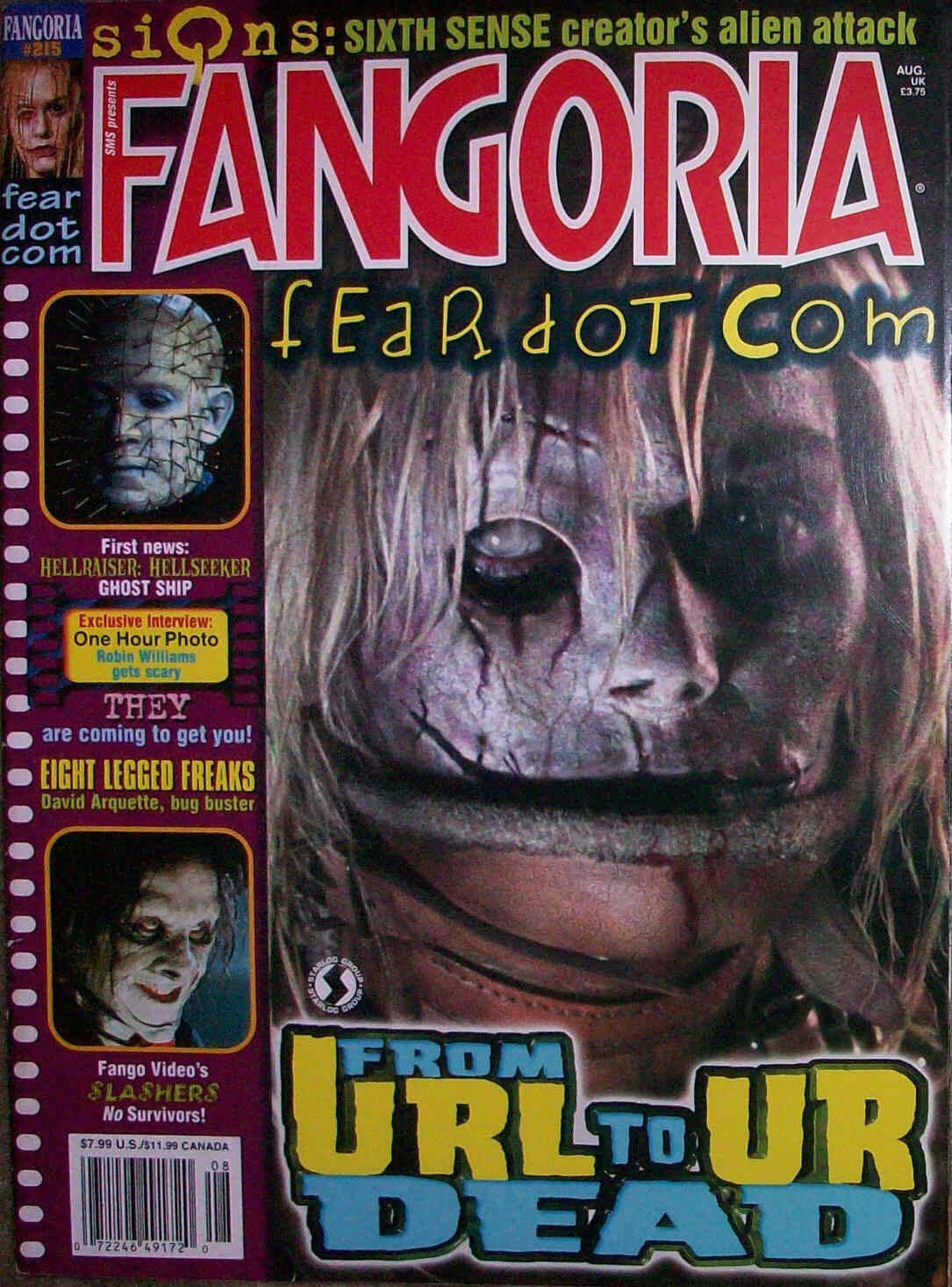FANGORIA magazine side cover Issue 215 August 2002