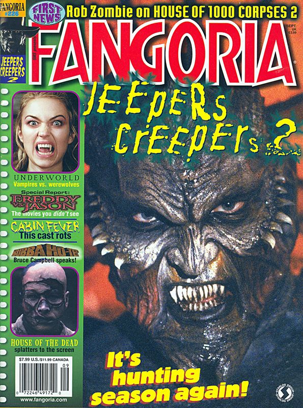 FANGORIA magazine side cover Issue 226 September 2003