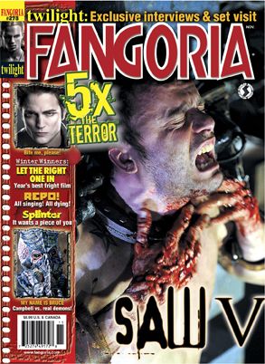 FANGORIA magazine side cover Issue 278 November 2008