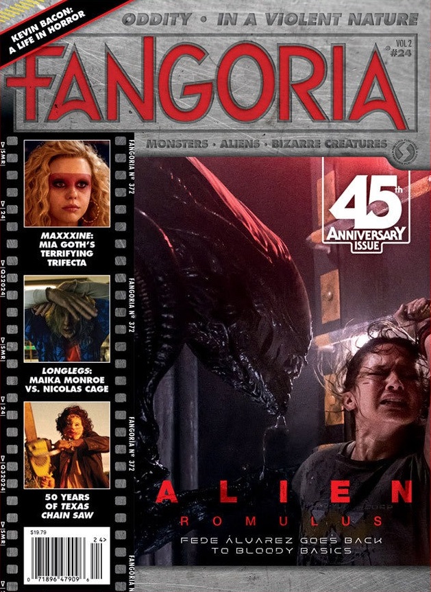 FANGORIA 2018 magazine side cover Issue 372  Vol 2 No  24 Summer 2024