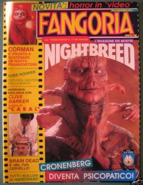 FANGORIA (It) magazine side cover Issue 1 December 1990