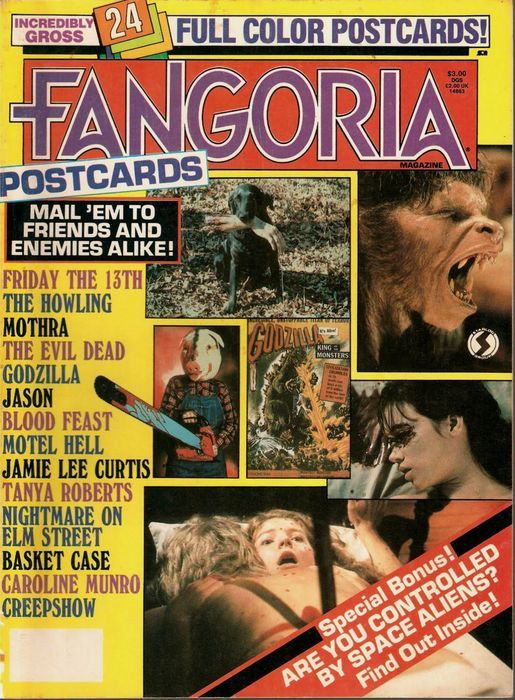 FANGORIA POSTCARDS magazine side cover Issue 1 August 1979