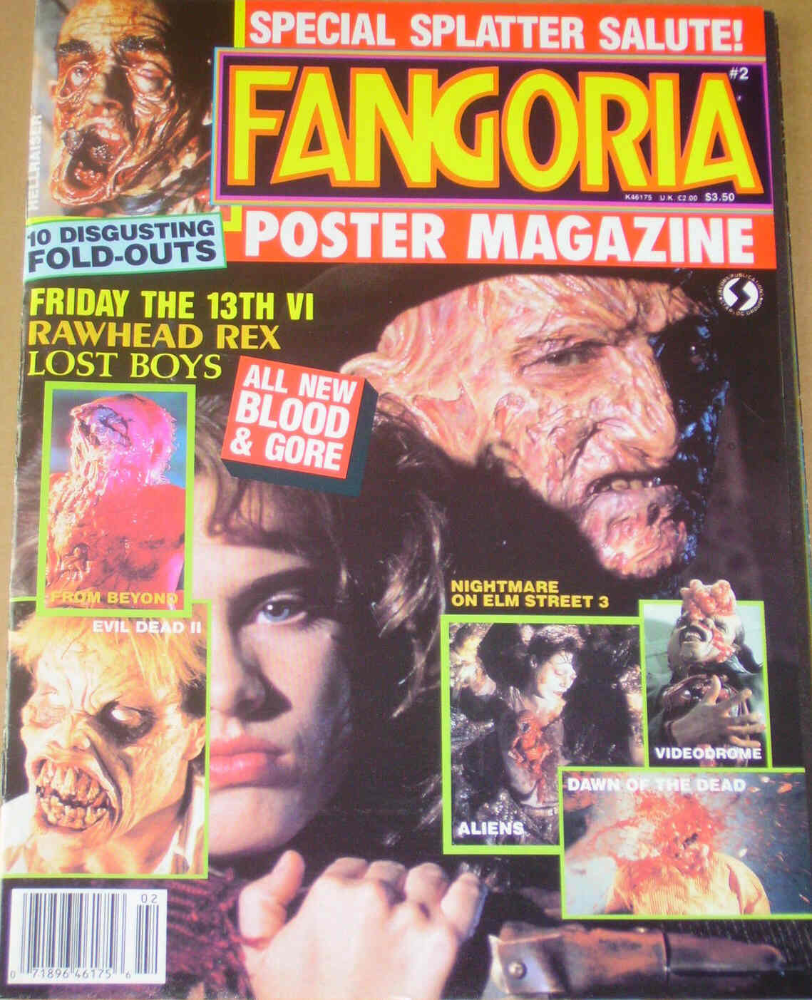 FANGORIA POSTER magazine side cover Issue 2  1988