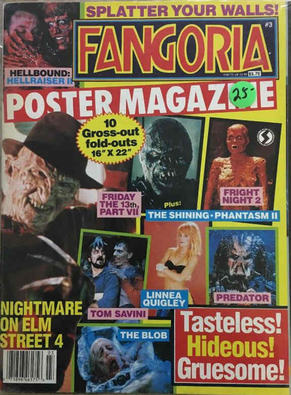 FANGORIA POSTER magazine side cover Issue 3  1988