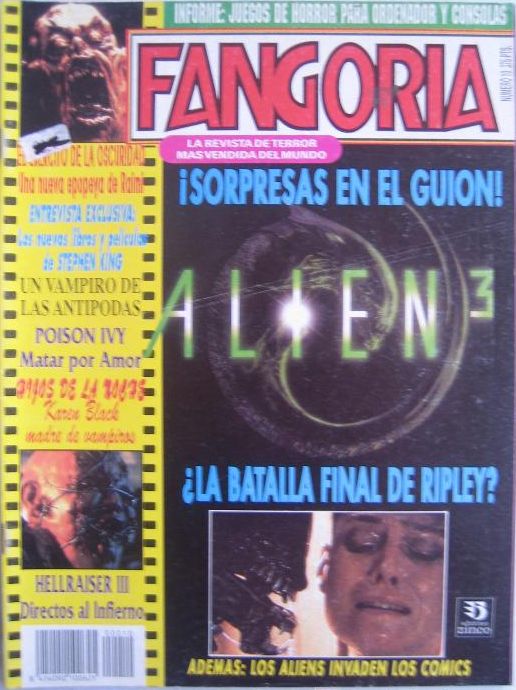 FANGORIA (Es) magazine side cover Issue 10 July 1992