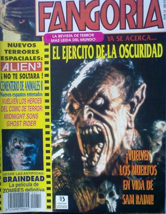 FANGORIA (Es) magazine side cover Issue 12 October 1992