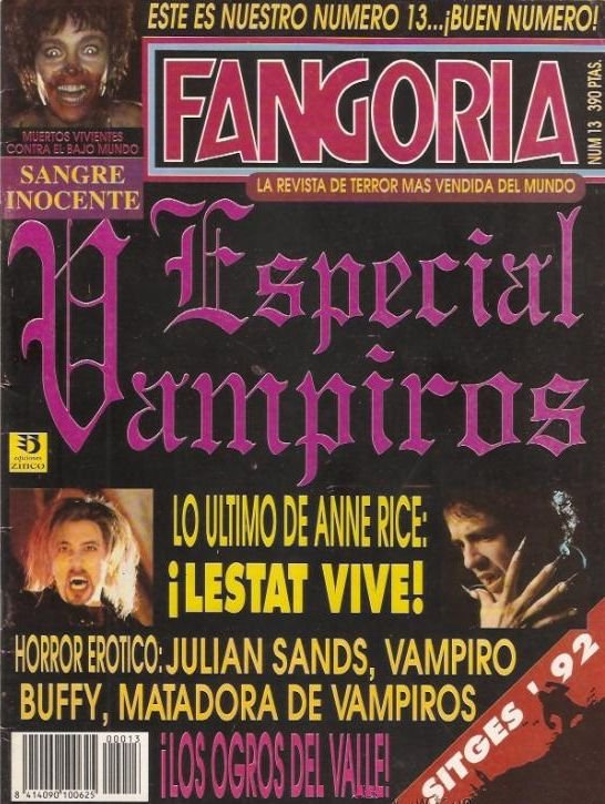 FANGORIA (Es) magazine side cover Issue 13 November 1992