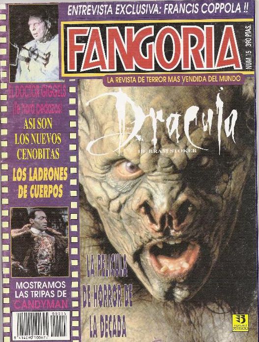 FANGORIA (Es) magazine side cover Issue 15 January 1993