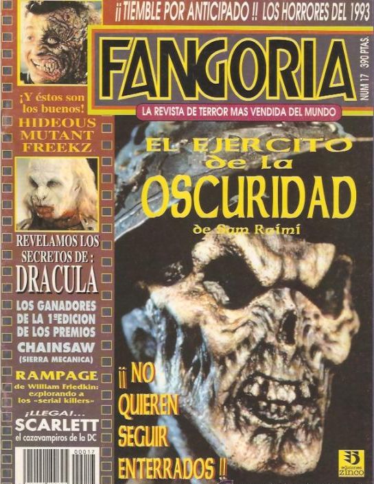 FANGORIA (Es) magazine side cover Issue 17 March 1993
