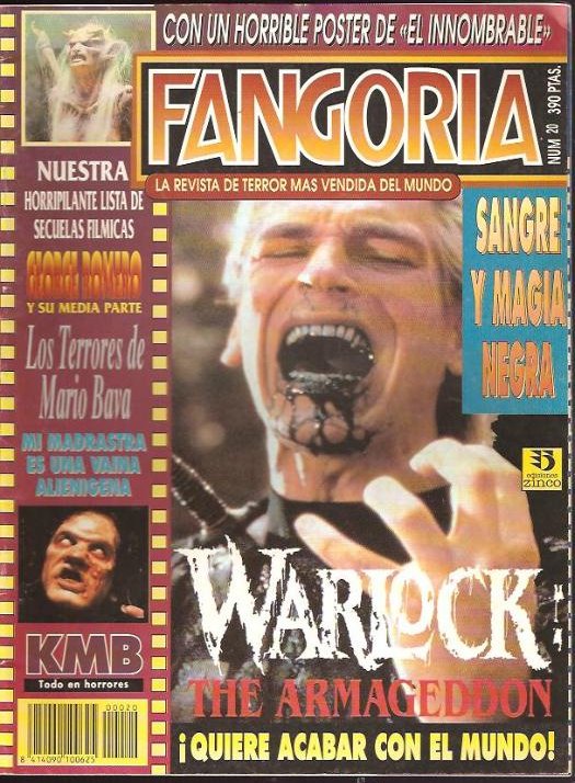 FANGORIA (Es) magazine side cover Issue 20 June 1993