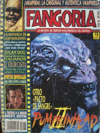 FANGORIA (Es) magazine side cover Issue 28  1994