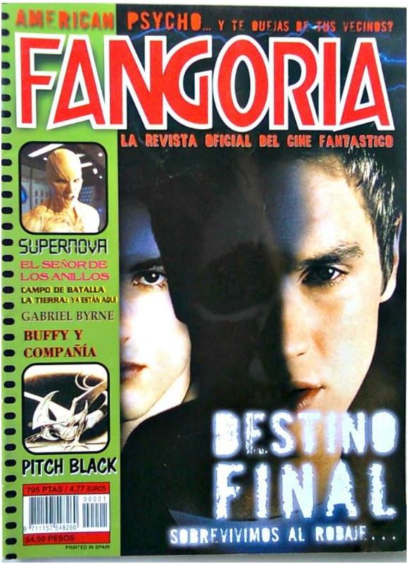 FANGORIA (Es) magazine side cover Issue 1 August 2000