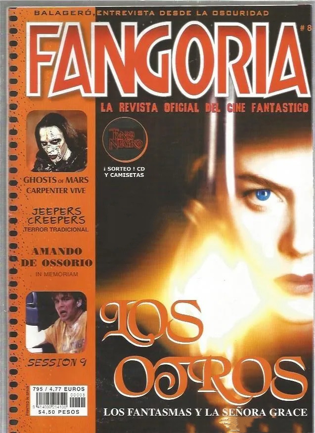 FANGORIA (Es) magazine side cover Issue 8 October 2001