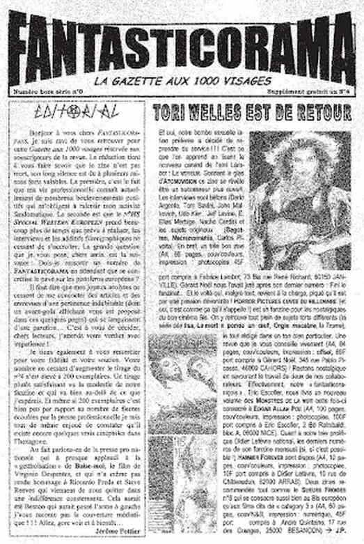 FANTASTICORAMA magazine side cover Issue 1  Special  