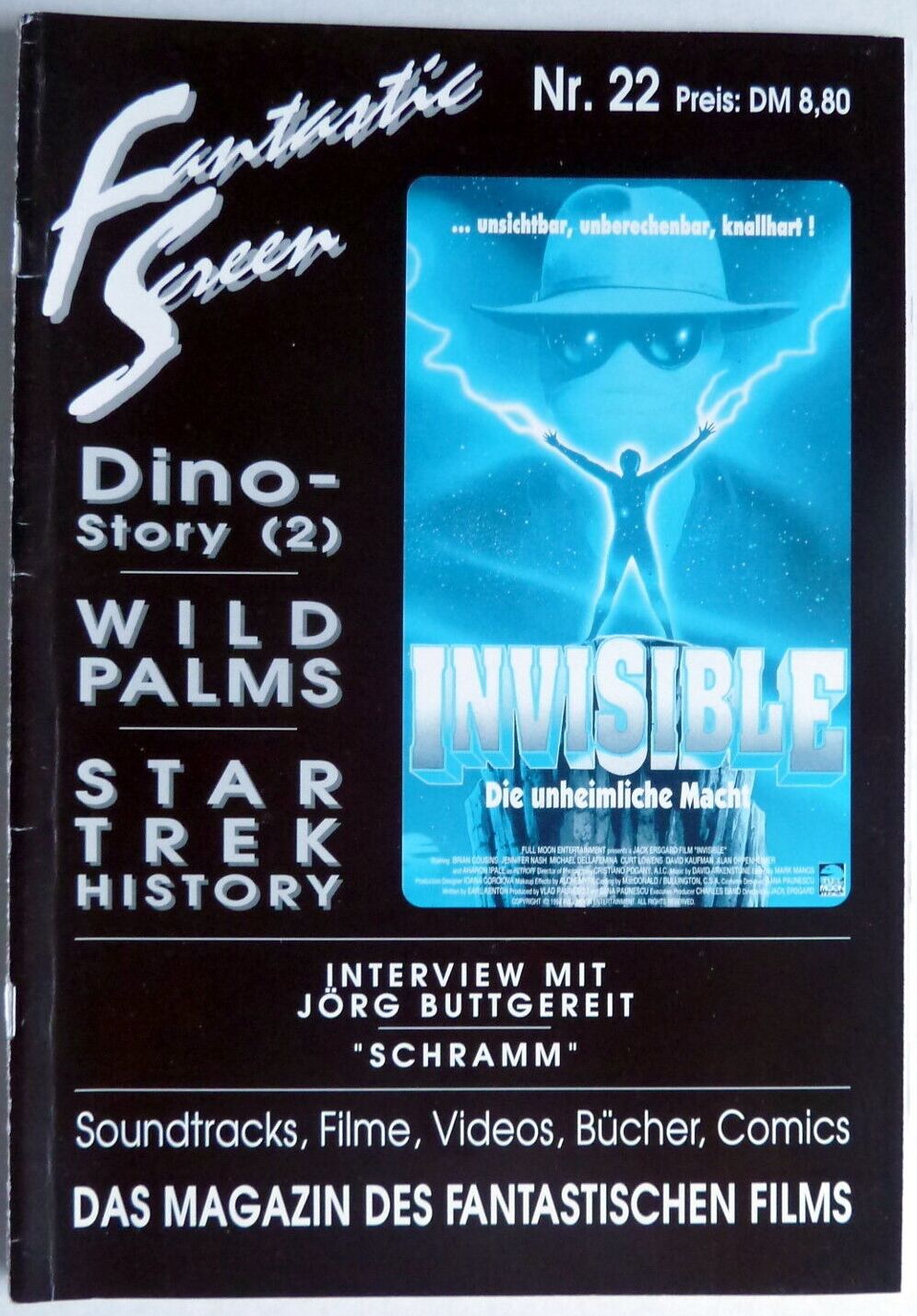 FANTASTIC SCREEN magazine side cover Issue 22 January 1994