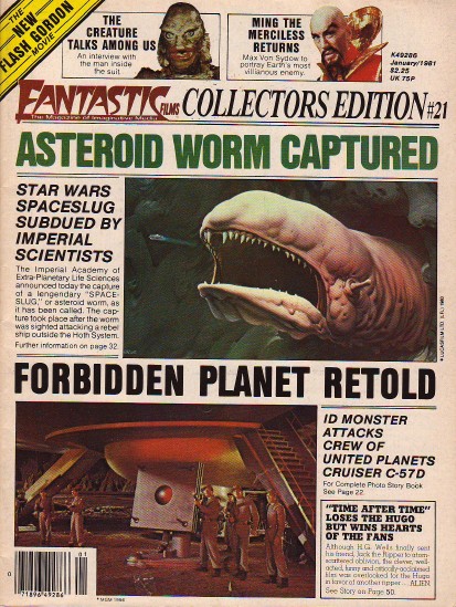 FANTASTIC FILMS magazine side cover Issue 21 January 1981