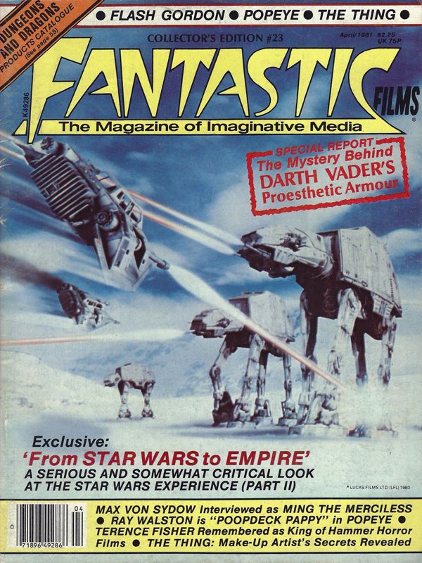 FANTASTIC FILMS magazine side cover Issue 23 April 1981
