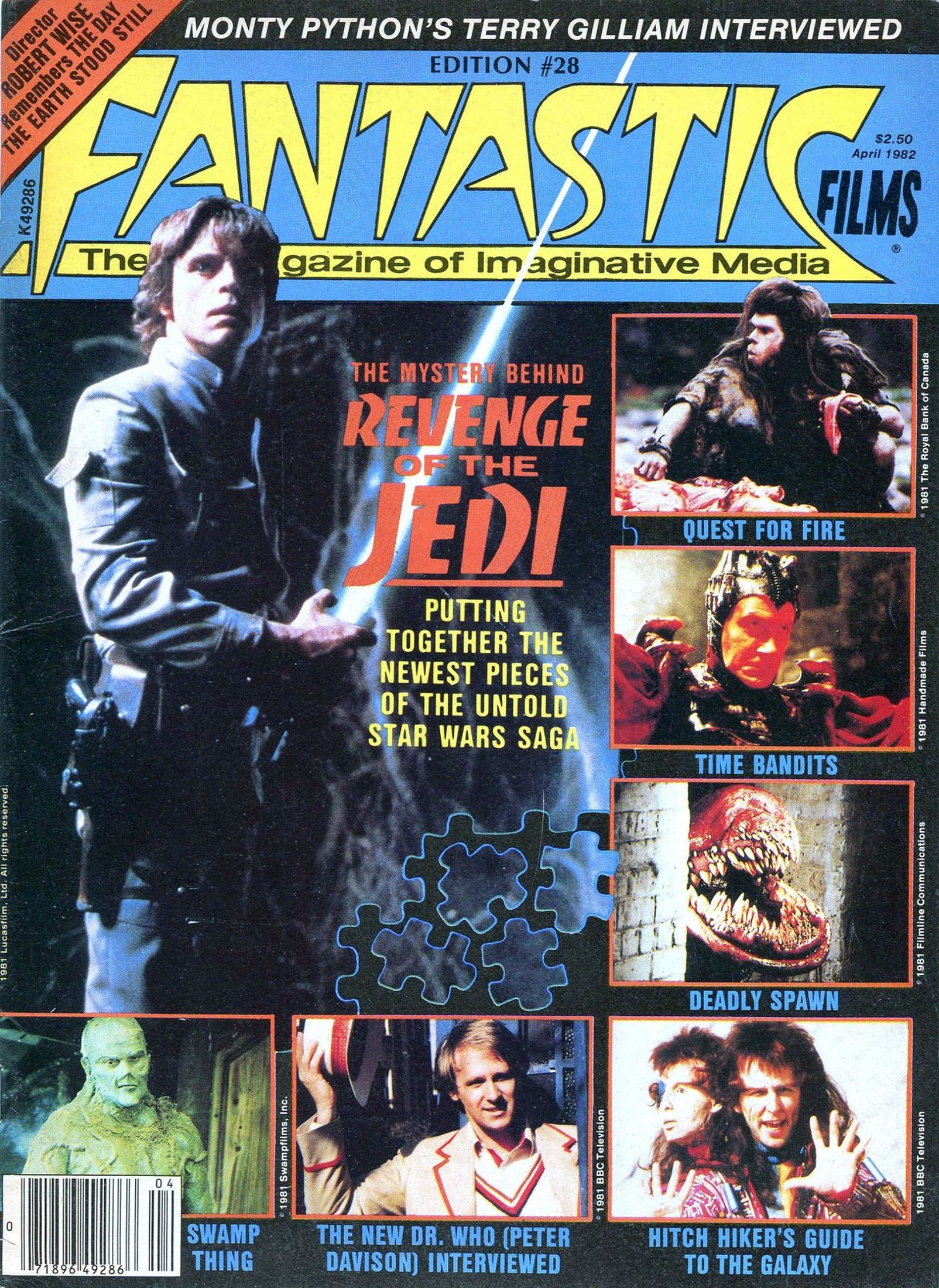 FANTASTIC FILMS magazine side cover Issue 28 April 1982