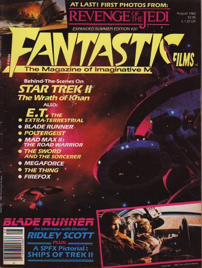 FANTASTIC FILMS magazine side cover Issue 30 August 1982