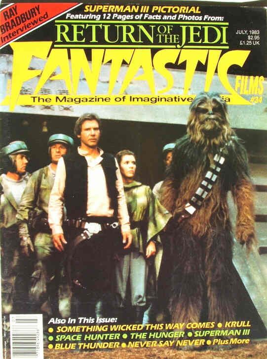 FANTASTIC FILMS magazine side cover Issue 34 July 1983