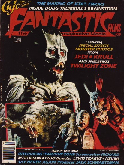FANTASTIC FILMS magazine side cover Issue 36 November 1983
