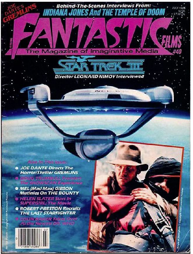 FANTASTIC FILMS magazine side cover Issue 40 July 1984