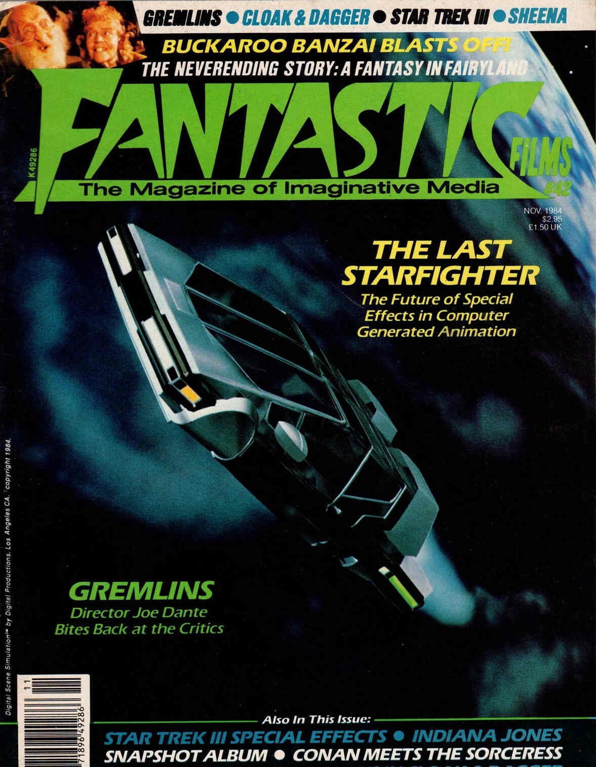 FANTASTIC FILMS magazine side cover Issue 42 November 1984