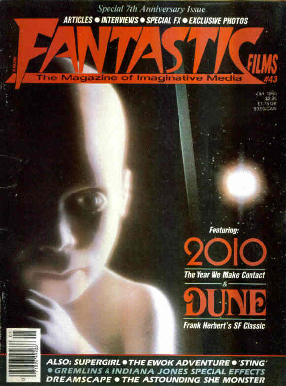 FANTASTIC FILMS magazine side cover Issue 43 January 1985