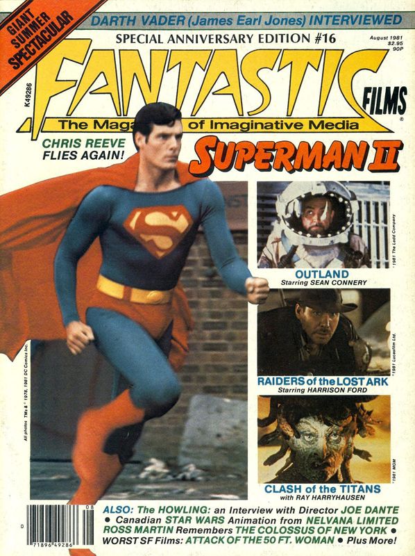 FANTASTIC FILMS (UK) magazine side cover Issue 16  August 1981