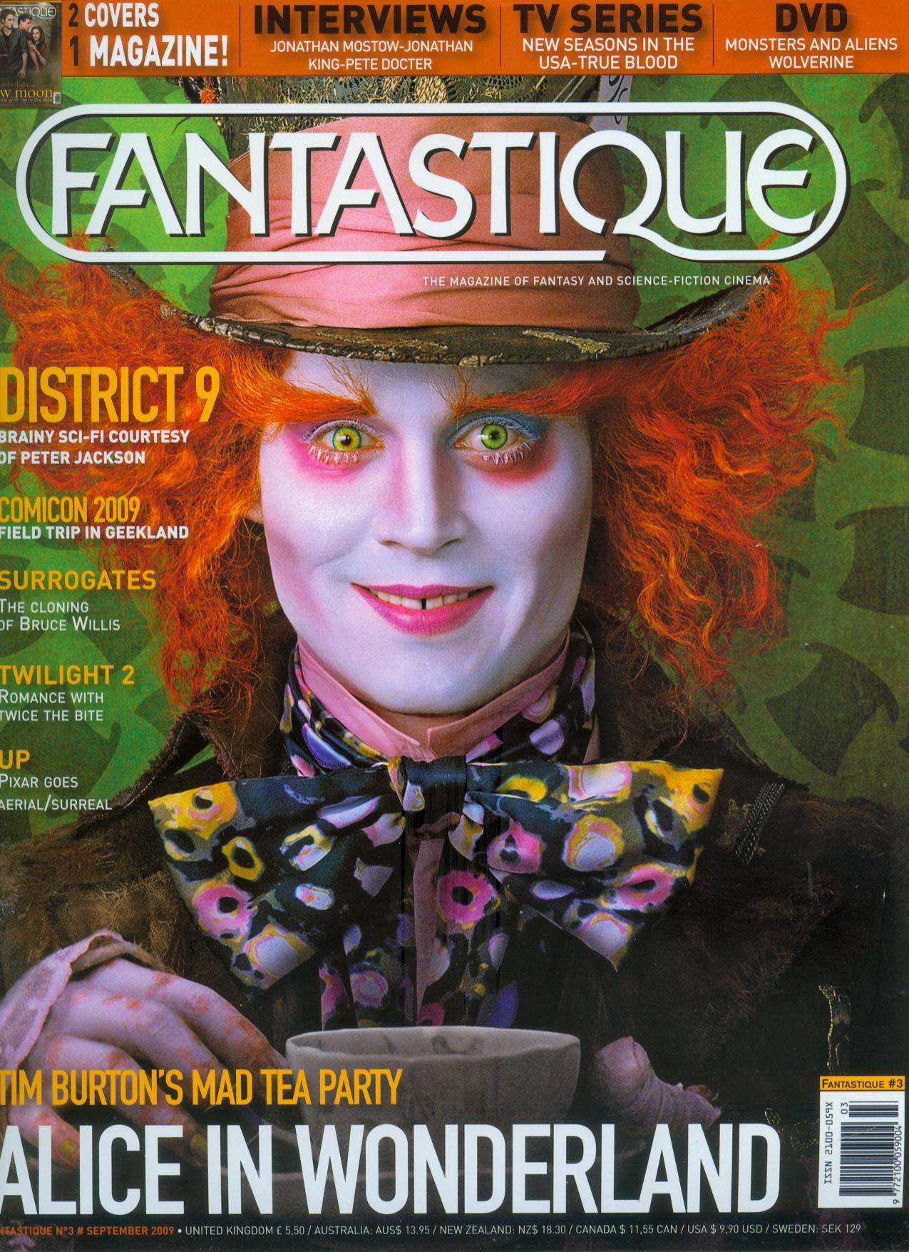 FANTASTIQUE magazine side cover Issue 3  September 2009