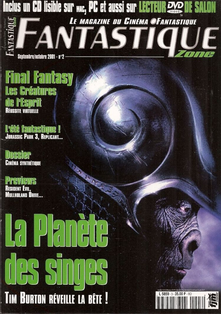 FANTASTIQUE ZONE magazine side cover Issue 2 September/October 2001