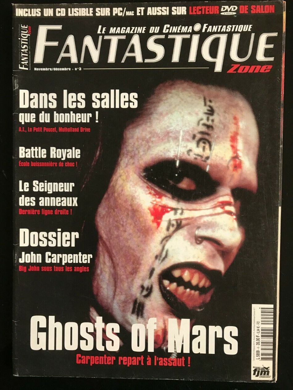 FANTASTIQUE ZONE magazine side cover Issue 3 November/December 2001