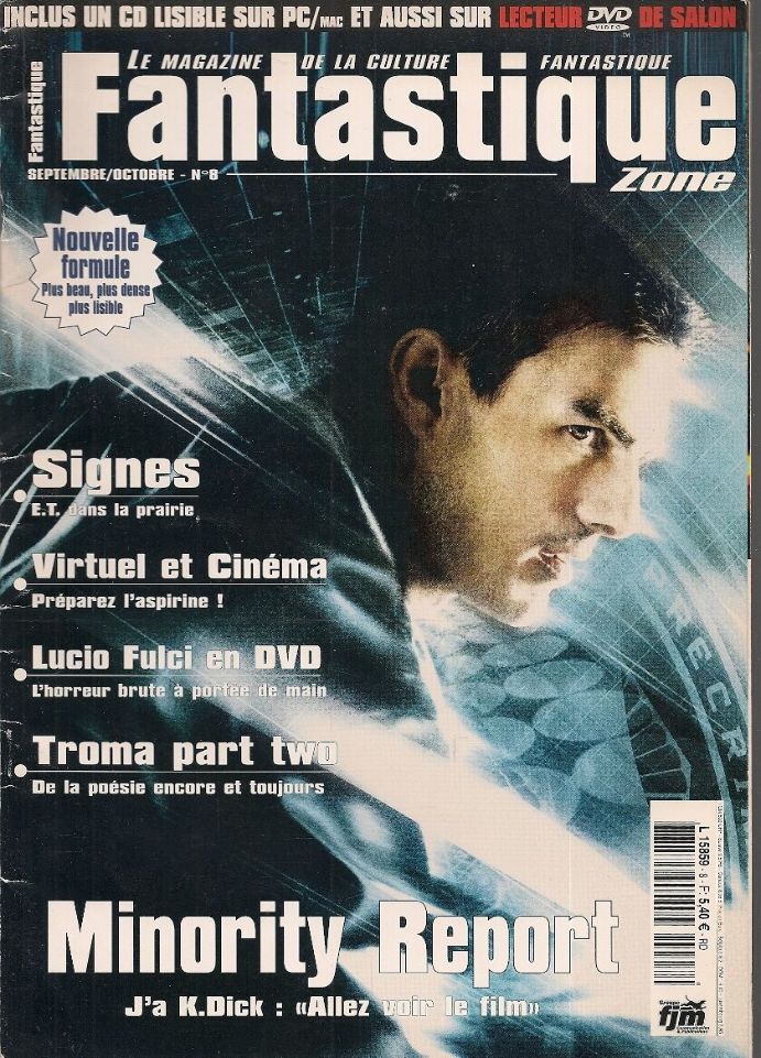 FANTASTIQUE ZONE magazine side cover Issue 8 September/October 2002