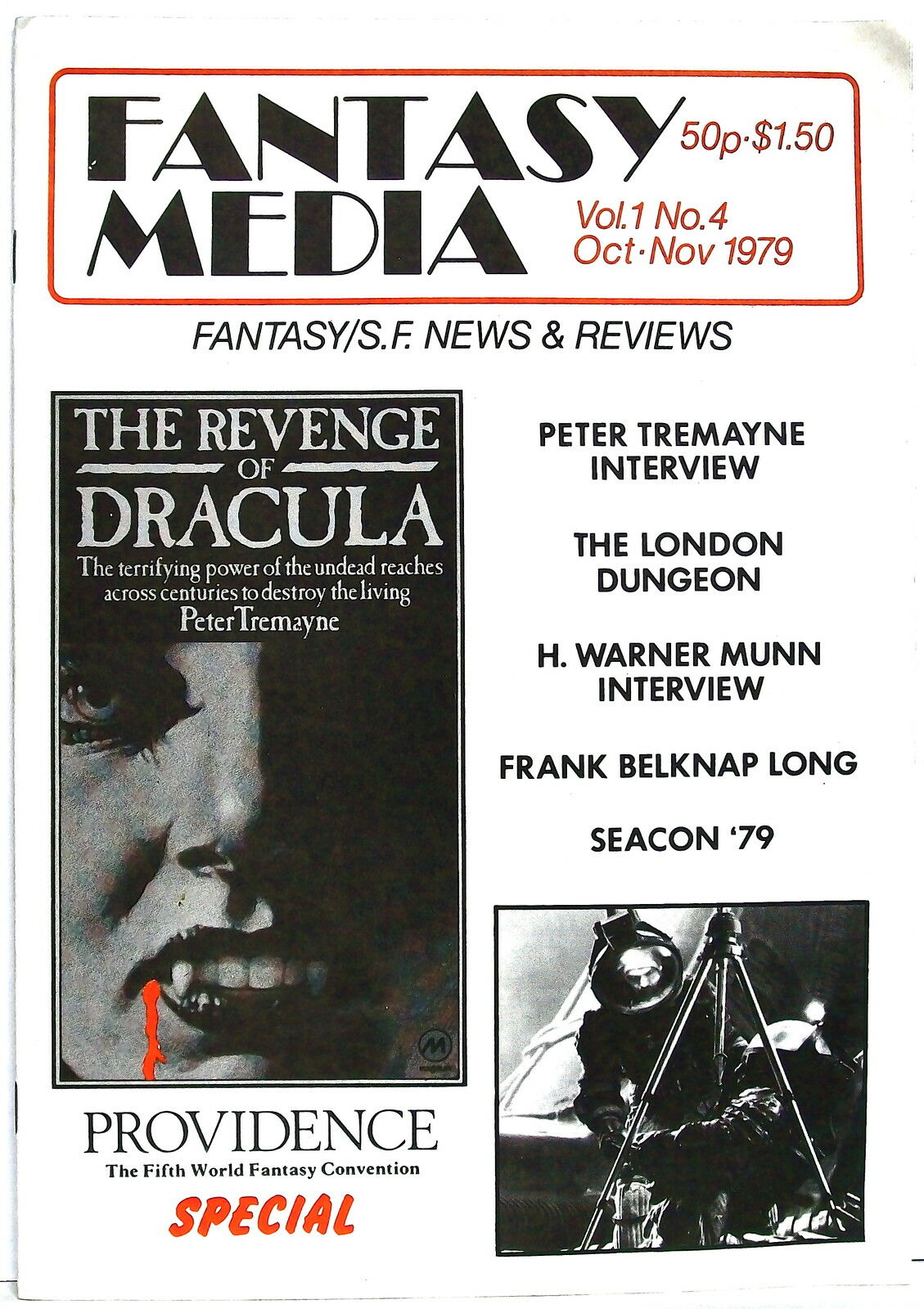 FANTASY MEDIA magazine side cover  Vol 1 No  4  October/November 1979