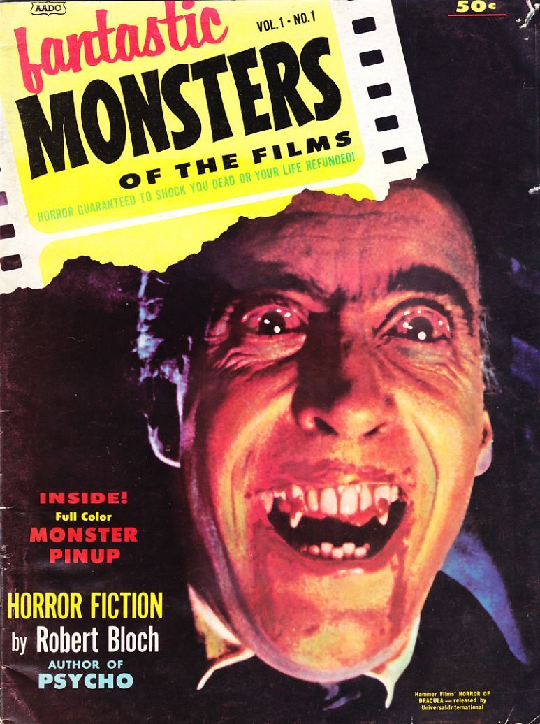 FANTASTIC MONSTERS OF THE FILMS magazine side cover Issue 1  1962