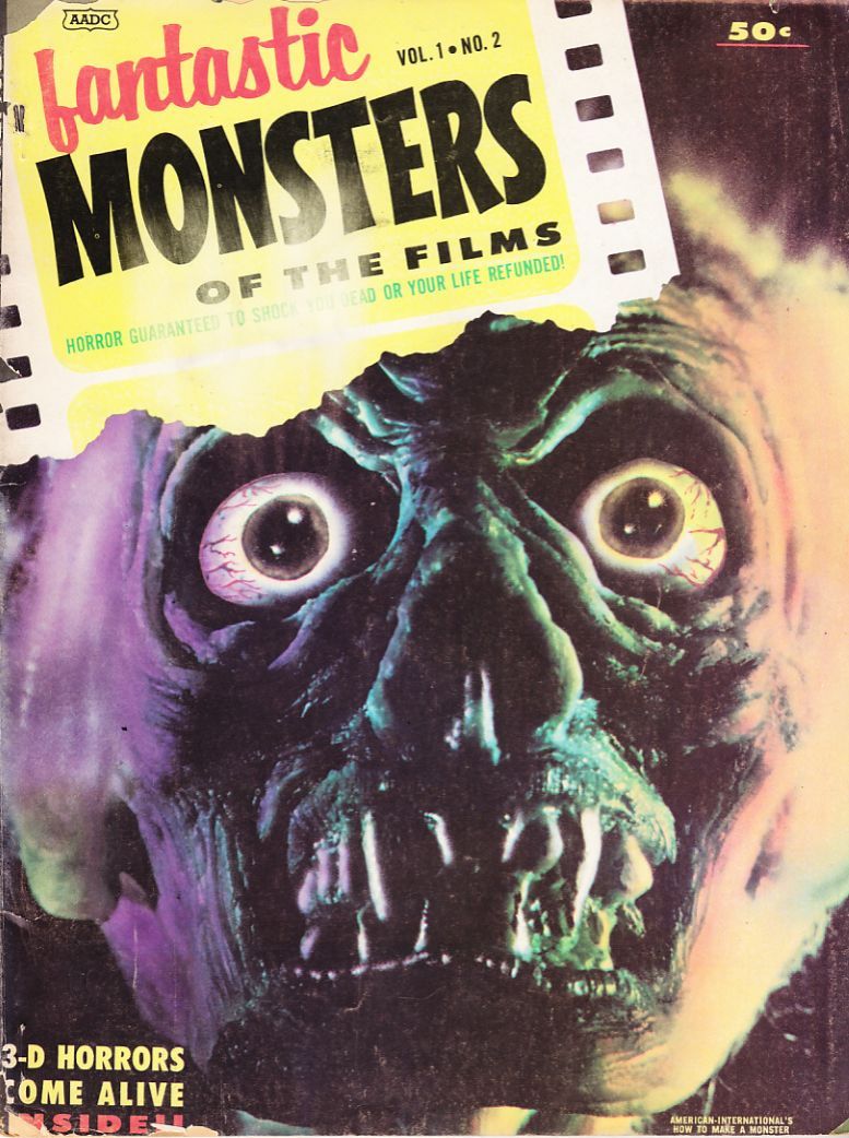 FANTASTIC MONSTERS OF THE FILMS magazine side cover Issue 2  1962