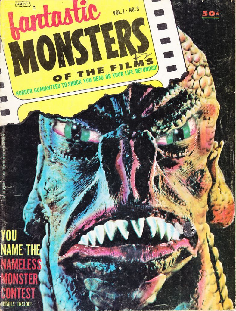 FANTASTIC MONSTERS OF THE FILMS magazine side cover Issue 3  1962