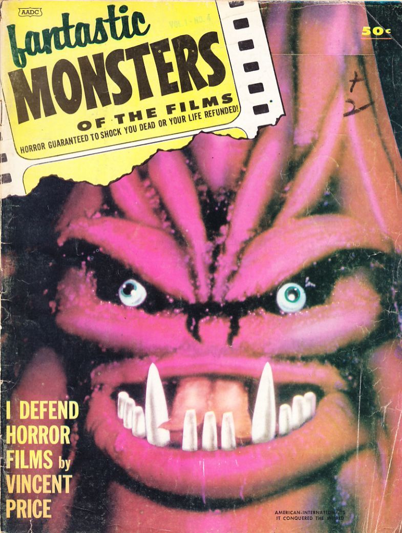 FANTASTIC MONSTERS OF THE FILMS magazine side cover Issue 4  1962