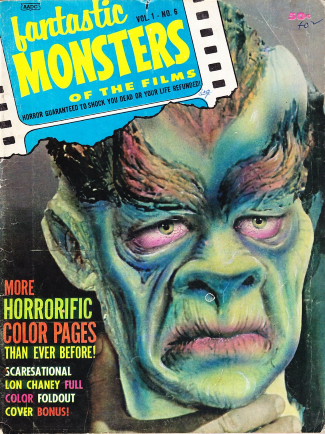 FANTASTIC MONSTERS OF THE FILMS magazine side cover Issue 6  1963